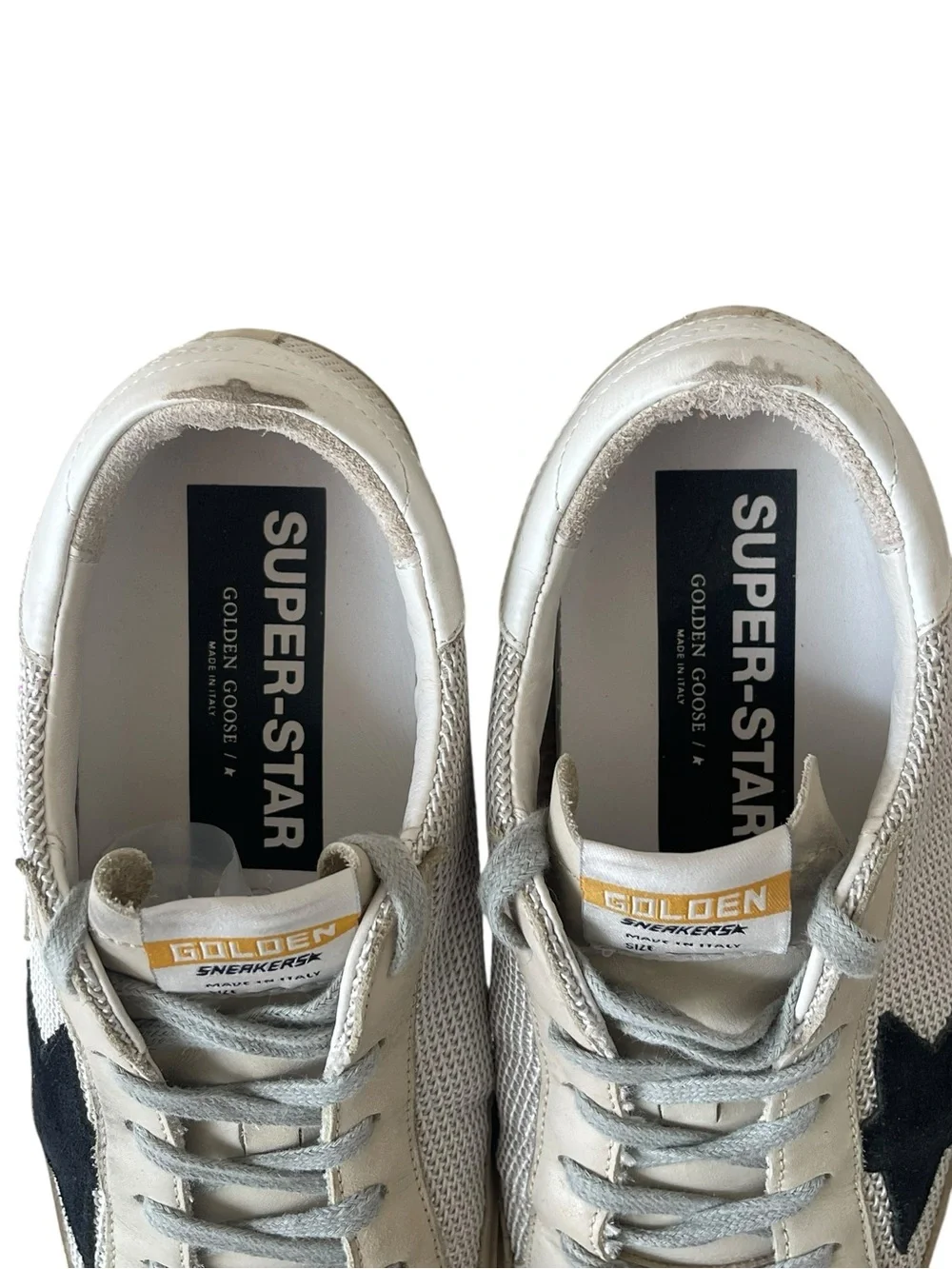 Golden Goose White Leather Super Star Lace Up Sneakers Size 38 - Picture 4 of 7